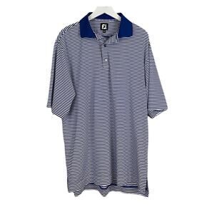 Footjoy Golf Polo Royal Blue White Stripe Men’s Medium Tech Athletic